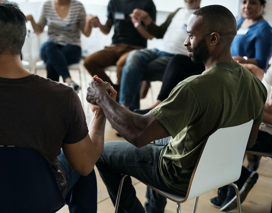 group holding hands